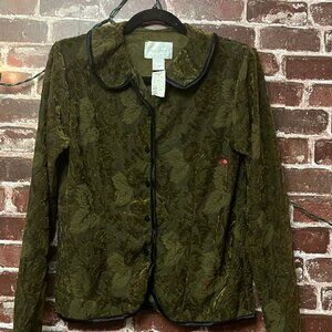 Vue’ Point by Jordan Olive Green Floral Jacket